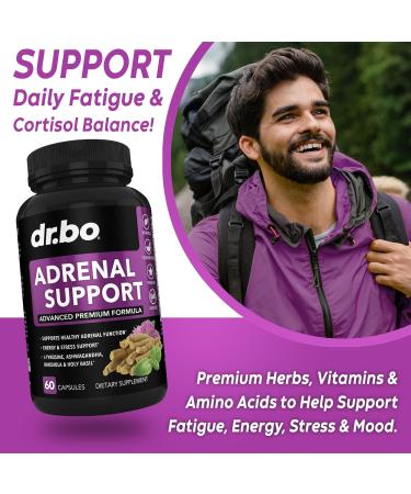 Adrenal Support Cortisol Manager Supplements - Adrenal Fatigue Supplements Capsules Organic Liquid Drops Focus Women Men - Natural Adaptogen Ashwagandha Holy Basil L Tyrosine Complex Health - Buy Online on GoSupps.com