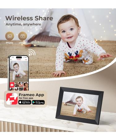 Ciowain FRAMEO Digital Picture Frame WiFi Smart - Black - 10inch - Buy Online on GoSupps.com