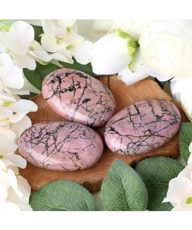 Xiannvxi Rhodonite Crystal Stone - Polished Oval Palm Pocket Massage & Reiki Healing Gemstone - Natural Worry Stone (1pc) - International Shipping - Buy Online on GoSupps.com