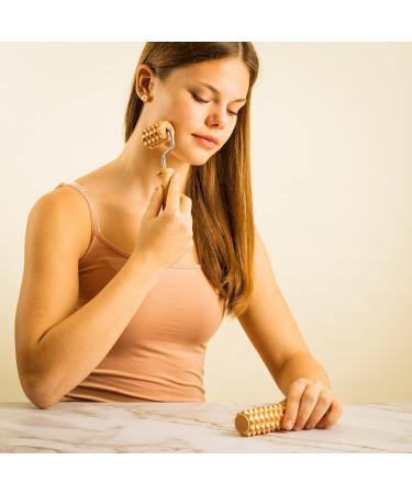Tuuli Body and Face Roller Set - Multi-Functional Wooden Massage Tools for Muscle Tension Relief & Skin Health - 2 Piece Set A - Buy Online on GoSupps.com