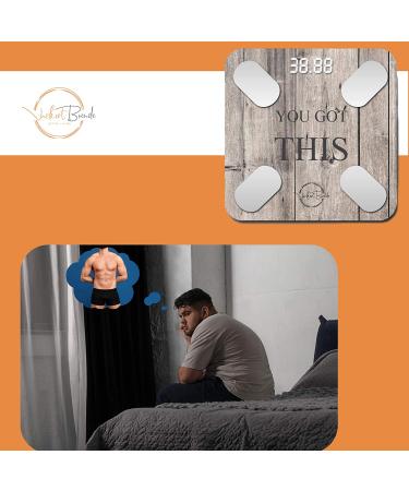 Smart Digital Scale - Modern Design | Body Fat Monitor | Bluetooth Bathroom Scale (Wood) - Buy Online on GoSupps.com