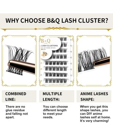 D-14 mm B 47 Cluster Lashes - 72 Clusters | Natural DIY Soft Fluffy Eyelash Extensions - Buy Online on GoSupps.com
