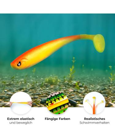 Amzfishing Angry Tom 6-Piece 13cm Rubber Fish Set | Best Rubber Bait for Pike Zander & Predatory Fishing | International Shipping Available - Buy Online on GoSupps.com