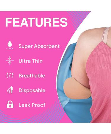 100 Pack Underarm Sweat Pads - Disposable Armpit Shields for Hyperhidrosis - Invisible Dress Guards for Men and Women - Beige - Buy Online on GoSupps.com