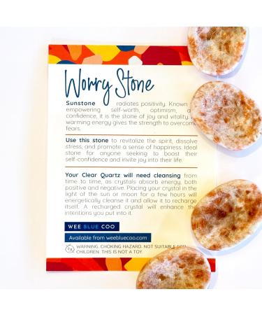 Sunstone Healing Crystal Thumb Worry Stone - Confidence & Joy Stress Relief Gift | Reiki Chakra Energy Stocking Filler - Buy Online on GoSupps.com