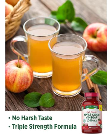 Nature's Truth Apple Cider Vinegar Capsules 1200mg - 200 Pills Value Size (Vegetarian, Non-GMO, Gluten-Free) - Buy Online on GoSupps.com