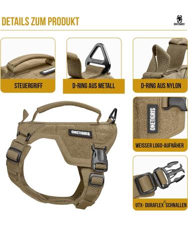 Oneigris Dog Harness and Leash Set | Mini Trooper Puppy Dishes with Control Handle for Extra Small to Medium Dogs - Brown XXS - Buy Online on GoSupps.com