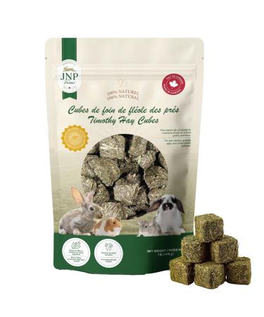 JNP Farms Timothy Hay Cubes for Small Animals |1lb| 100% Natural High Fiber Treats Promotes Digestive & Dental Health Made in Canada