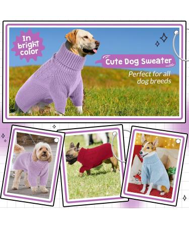 Cit toile Classic Knitted Dog Sweater | Soft & Warm Turtleneck for Small & Medium Dogs | Purple Lila-1 | Perfect for Cold Weather - Buy Online on GoSupps.com