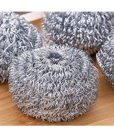 Siopob Steel Wire Cleaning Ball | Dish Cleaning Scrubber | Stainless Solid Dish Washing Scrubber Steel Clea-ning Scrubber Ball for Cooking Utensils - Buy Online on GoSupps.com