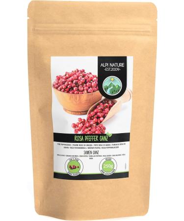 Pink Pepper Whole 250g - 100% Natural Vegan Pink Peppercorns - Additive-Free (Pack of 1) - Buy Online on GoSupps.com