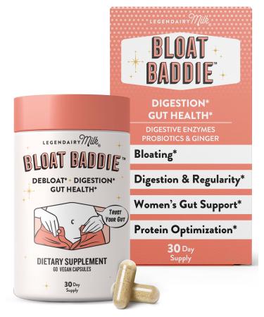 Legendairy Milk Digestive Enzymes for Women Probiotics for Digestive Health Gut Health Supplements Bloating Relief for Women Debloat Gas Relief w/Ginger & Fennel Bloat Baddie 60 Capsules