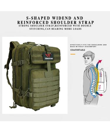 YAKEDA 45L Military Tactical Backpack - Army Survival Pack for Men - Large 3 Day Assault Bag - Green - Buy Online on GoSupps.com