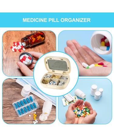 Dorugage Medicine Organizer - Daily Weekly Pocket Travel Pill Holder | Daily Lightweight Personal Medicine Container with Good Sealing Portable Weekly Pill Dispenser for Travel Home Work School 6 Grid Cream White - Buy Online on GoSupps.com