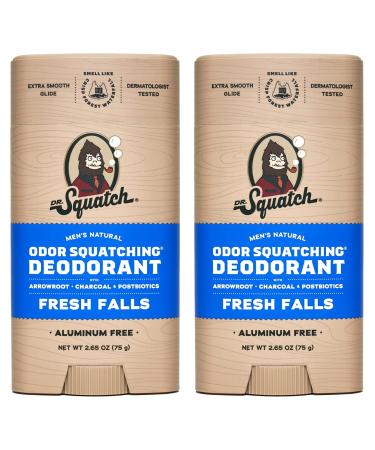 Dr. Squatch Dr. Squatch Natural Deodorant for Men - Fresh Waterfalls - Aluminium Free - 80ml (Pack of 2)