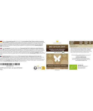 240 Bio Ceylon Cinnamon Capsules - High-Dose Organic Made in Germany 100% Natural Vegan Supplement - Buy Online on GoSupps.com