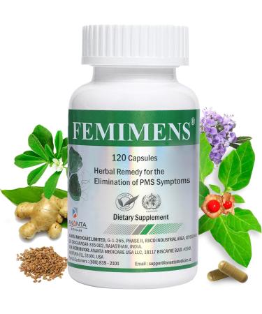 FEMIMENS Ananta Medicare Limited Herbal Remedy for the Elimination of PMS Symptoms Dietary Supplement - 120 Capsules