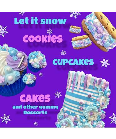 Sprinkles | Frozen in Sugar Sprinkle Mix | Blue Sprinkles | Confetti Sprinkles | Metallic Sprinkles | Snowflake Sprinkles | Cake Sprinkles (Pink purple blue) 4 Ounce (Pack of 1) Pink Purple Blue - Buy Online on GoSupps.com