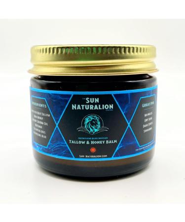 Tallow & Honey Balm - Methylene Blue Infused Lavender Scent | 100% Grass-Fed Beef Tallow & Organic Ingredients for Dry Skin & Sunburn Relief - International Shipping Available - Buy Online on GoSupps.com