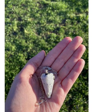 Shop Rainbow Moonstone Crystal Pendulum - Hexagonal Vintage Wishing Rod for Chakra & Reiki Meditation - Buy Online on GoSupps.com