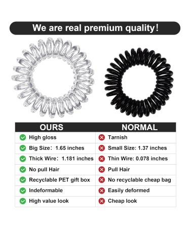 ADRIONE Clear Hair Ties - 12 Pack No Damage Elastic Bands for Thick Curly Hair - Buy Online on GoSupps.com