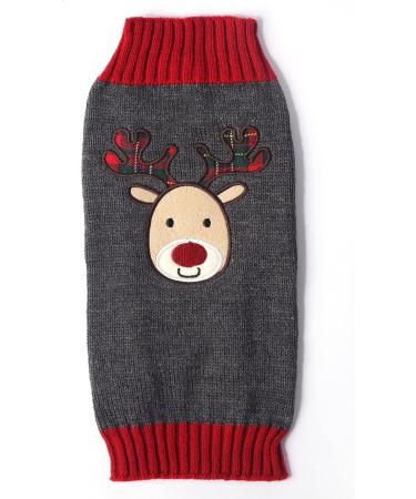 Hrttsy Christmas Dog Sweater - Warm Winter Coat for Small to X-Large Dogs - Grey Elk Puppy Pullover & Cat Clothing - Buy Online on GoSupps.com