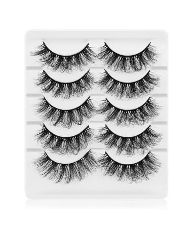 Sibba 5 Pair Dramatic 20mm Faux Mink Eyelashes - Wispy Thick & Fluffy Eyelash Extensions for Stunning Volume - Buy Online on GoSupps.com