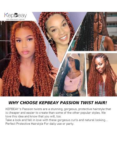 Passion Twist Hair 18 Inch Water Wave Crochet 6 Pcs Copper Red Synthetic Extensions - Buy Online on GoSupps.com