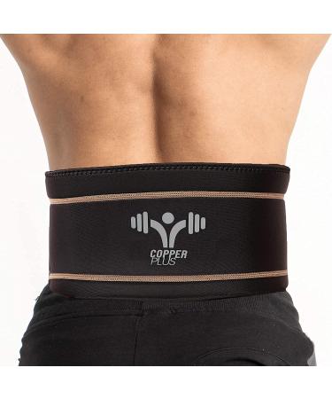 Eactive Copper Plus Gear Premium Fit Back Brace Lower Lumbar Support Belt. Adjustable for Men and Women (LargeXL (39-50)) Large/X-Large (Pack of 1)
