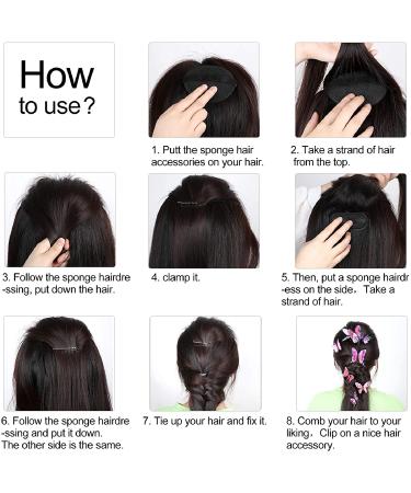 11pc Sponge Volume Hair Bases Set for Women - Bump Up Inserts & Styling Tools in Black Brown - DIY Hairstyles Accessories - Buy Online on GoSupps.com