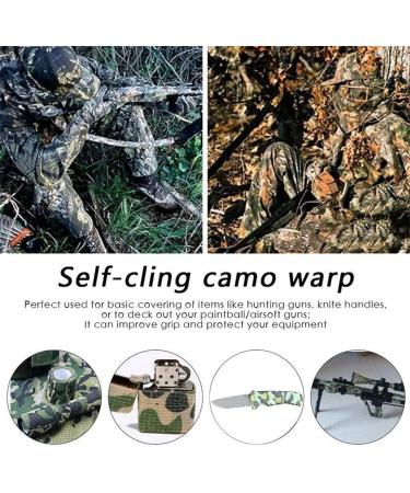 scosao Camouflage Wrap Tape 2.0in 14.76ft Military Camo Non-Woven Fabric Stretch Bandage Wrap Self-Adhesive Cohesive Tape for Camping Hunting Flashlight Bicycle Outdoor Photography Green - Buy Online on GoSupps.com