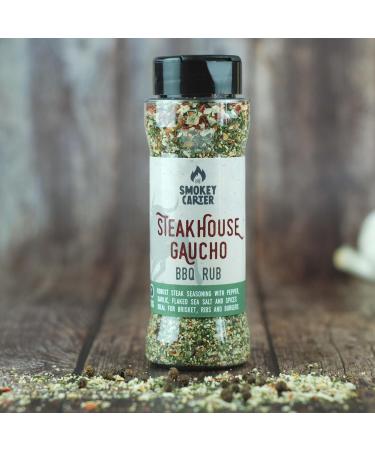 Steakhouse Gaucho BBQ Rub Shaker | The Smokey Carter | Robust steak seasoning | Great on burgers brisket ribs roast potatoes or as an all purpose sesoning - Buy Online on GoSupps.com