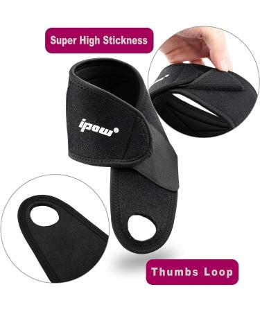 IPOW 2 Wrist Band - Adjustable Breathable Joint Support for Sports & Fitness - Black Red Orange - Buy Online on GoSupps.com