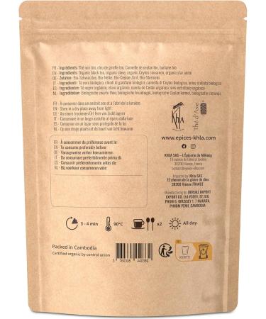  Khla Khla - Organic Chai Tea for Chai Latte - 100g Loose Leaf Tea Bag - Black Chai Masala - Spicy Ceylon Organic - Dried Leaves - Tea - Buy Online on GoSupps.com