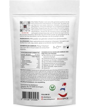 BULKSPICE Pine Pollen Powder 100 grams Premium Quality Natural Testosterone Booster Pine Pollen Vitamin & Fiber - Buy Online on GoSupps.com