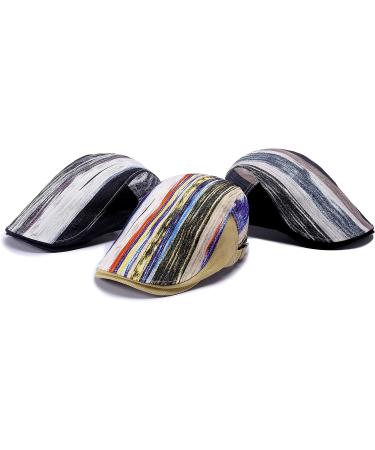 PORSYOND Men Flat Cap Newsboy Hat Beret Cabbie Ivy Patchwork Adjustable Gatsby F-khaki OS - Buy Online on GoSupps.com