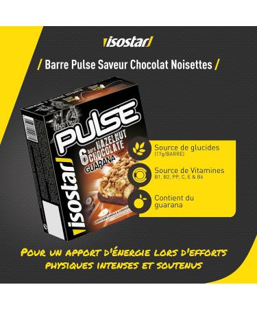 Isostar - Pulse Chocolate Hazelnut Bars - Energy Bars Source of Carbohydrates and Vitamins - Energy Supply - 1950 - Buy Online on GoSupps.com