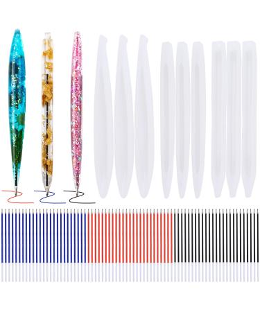 9 Pieces Pen Resin Mold, Epoxy Resin Molds with 75 Pieces Ink Pen Refills ,Ballpoint Pen Silicone Molds Resin Casting Molds for DIY Resin Crafts Making