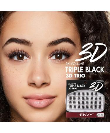 iENVY Triple Black 3D Individual Trio Lashes | Reusable Eyelash Clusters for 3X Volume (Long) - Shop Internationally - Buy Online on GoSupps.com