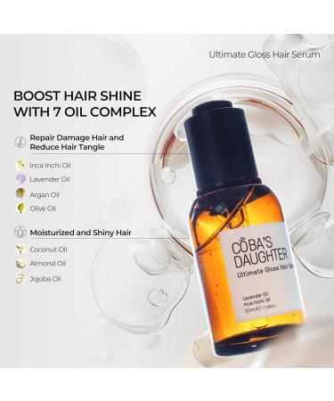 COBA S DAUGHTER Hair Serum for Dry Damaged Frizzy Hair | Nourishing UV & Heat Protection | Argan Jojoba & Inca Inchi Oils | Lavender Infused Shine - 1.69 oz - Buy Online on GoSupps.com