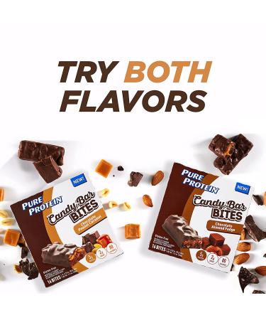 Pure Protein Candy Bar Bites - Chocolate Peanut Caramel, 5g Protein, Gluten Free, Low Sugar - 16 Pack, 0.70 oz each - Buy Online on GoSupps.com