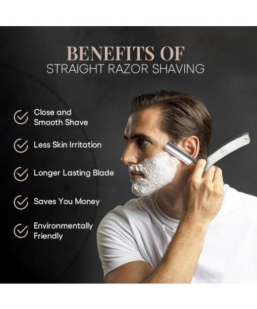 Stainless Steel Straight Razor Travel Kit - Shave Ready Razor Collapsible Brush & Leather Case for Men - Buy Online on GoSupps.com
