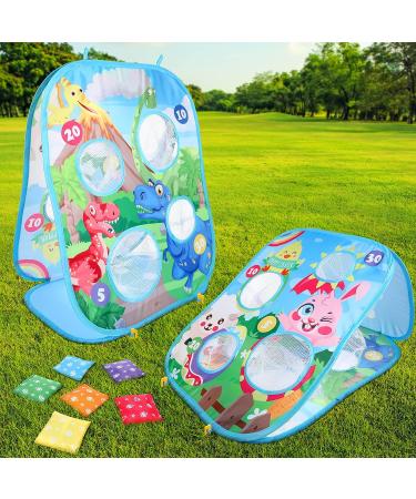 PRETYZOOM Kids Cornhole Game Set - Portable Outdoor Toss Game with 6 Bean Bags | 25x19 Light Blue - Buy Online on GoSupps.com