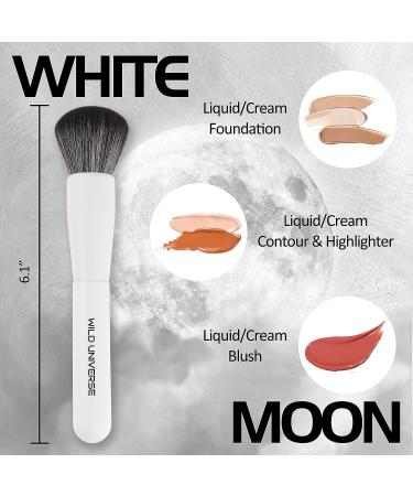 Wild Universe Ultimate Blending Brush for Foundation, Concealer & Contour - Premium White Makeup Brush for Liquid, Cream & Powder - Dense & Firm Bristles - Buy Online on GoSupps.com