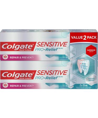 Colgate PreviDent 5000 Plus Sensitive Fluoride Toothpaste and Sensitive Pro-Relief Repair & Prevent Toothpaste Bundle Mint 2 Piece Set - Buy Online on GoSupps.com