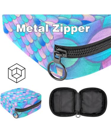 Colorful Mermaid Wall Watercolor Women's Bags | Large Menstrual Cup Pocket & Zipper | Multicolored Storage for Panty Liners & Tampons - Buy Online on GoSupps.com