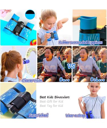 Kid Binoculars - High Resolution Mini Compact Telescope for Outdoor Play | Best Gift for Boys & Girls Ages 3-12 | Optics Shockproof | Blue - Buy Online on GoSupps.com