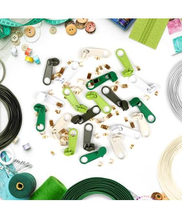 DOITEM 3mm Endless Nylon Zipper Set - 14m with Slider 5 Colors (Green/White) | Perfect for Sewing & Craft Projects - International Shipping Available - Buy Online on GoSupps.com