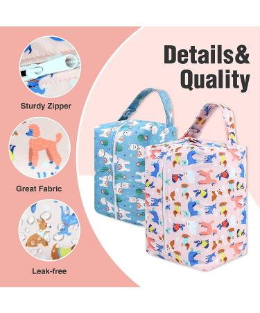 Pedobi Reusable Cloth Diaper Wet Dry Bags - Large Waterproof Pod Bag for Diapers, Travel & Pool - 2 Pack Hanging Bags with Stroller Buttons (Alpaca Print) - Buy Online on GoSupps.com