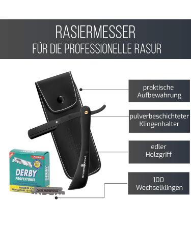 Schwertkrone Black Razor Handle + 100 Derby Blades | Premium International Shipping - Buy Online on GoSupps.com